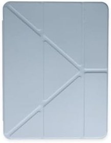 Resim Samsung Galaxy Tab S7 FE ile Uyumlu T730 T735 T737 Kılıf, Kalem Bölmeli, Silikon Trifolding Case, Mavi 