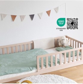 Resim %100 Organik Pamuk Müslin Bebek Nevresim Takımı 100x135 CM Oeko Tex Sertifikalı Yeşil 