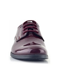 Resim Rakerplus Bordo Rugan Bağcıklı Metal Detaylı Oxford Çocuk Klasik Ayakkabısı Bordo 