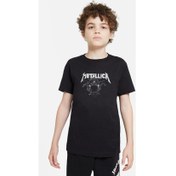 Resim Metallica Kurukafa Baskılı Çocuk Siyah Tshirt 