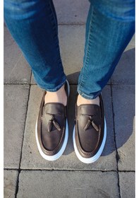 Resim Roof Atelier Erkek Kahve Püskül Detaylı Loafer Ayakkabı - 127 - Cbt Loafer-x Kahve 