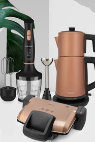 Resim GoldMaster Orkide Elektrikli Mutfak Çeyiz Seti 3 Lü Evlilik Paketi Gold 