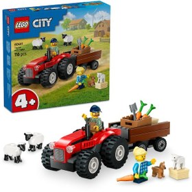 Resim LEGO® City Römorklu Kırmızı Çiftlik Traktörü ve Koyun 60461 - 4 Yaş ve Üzeri Çocuklar için Yaratıcı Oyuncak Yapım Seti (116 Parça) 