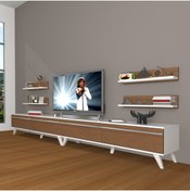 Resim Decoraktiv Eko 360r Mdf Retro Tv Ünitesi Tv Sehpası - Beyaz - Ceviz 