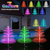 Resim Güneş enerjili 5 katmanlı denizanası lambası, akıllı ışık sensörlü, RGB renk değiştiren LED, 7 parlaklık ayarı. Bahçeler, çimler ve açık alanlar için kullanılır, Halloween, Noel ve tatil süslemeleri için mükemmeldir. Dış mekan bahçe lambası 