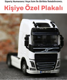 Resim bebeym Volvo Metal Oyuncak Tır - Işıklı ve Sesli Kişiye Özel Plakalı - Beyaz 