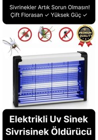 Resim Çift Florasan Yüksek Güç Sessiz Zincir Askılı Sineksavar Elektrikli Uv Sivrisinek Öldürücü Kovucu 