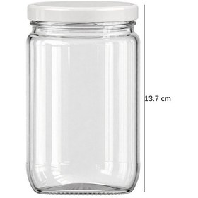 Resim 6 Adet 660 Cc Cam Kavanoz Beyaz Metal Kapaklı 660 Ml Sosluk, Konserve Ve Saklama Kavanozu Seti Şeffaf 