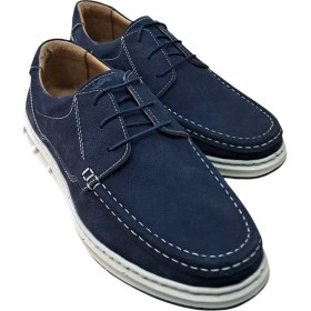 Resim Wexperon W379 Erkek Deri Bağcıklı Loafer Comfort Ayakkabı Nubuk Lacivert 