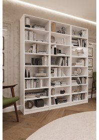 Resim Asra Trend %100 MDFLAM Beyaz Kitaplık K-20 