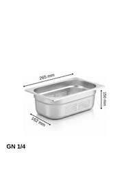 Resim Üret Çelik ÜRET Delikli Gastronom Küvet GN 1/4 150 mm 4 lt 