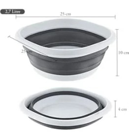 Resim Pazar Kapısı Katlanır Badya Akordiyon Silikon Leğen (Badya Set (10-5-2,7) Litre) 