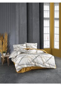 Resim Kristal Nevresim Takımı Prizma Kahve Tek Kişilik 