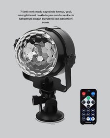 Resim Ritme Duyarlı Led Disko Topu Renkli Işık Gösterili Parti Lambas Renkli 
