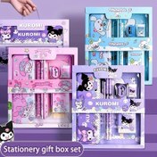 Resim Sanrio 6/12 Adet Kuromi Kırtasiye Seti Cinnamoroll My Melody Kalem Silgiler Cetveller Öğrenci Okul Malzemeleri Çalışma Kırtasiye Hediyeleri 