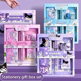 Resim Sanrio 6/12 Adet Kuromi Kırtasiye Seti Cinnamoroll My Melody Kalem Silgiler Cetveller Öğrenci Okul Malzemeleri Çalışma Kırtasiye Hediyeleri 