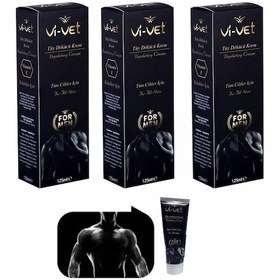 Resim Vi-Vet For Men Tüm Ciltler için Erkek Tüy Dökücü Krem 125 ML x 3 