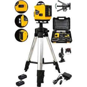 Resim Powerforge Profesyonel 360° 16 Köşe Otomatik Hizalama Tripod'lu Lazer Metre Hizalama-Sarı 