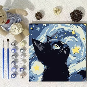 Resim Yetişkinler için Renkli Kedi DIY Sayılarla Boyama Seti - Fırçalar & Akriliklerle Stres Giderici Yağlıboya Seti | İdeal Ev Dekorasyonu Duvar Sanatı Hediyesi 