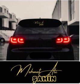 Resim EYBA STİCKER İsim soyisim sticker yazı 40x15 ad soyad ve isteğe özelcam yazı modeli tasarımı 
