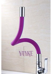 Resim Yayke Mor Renkli Oynar Başlıklı Musluk Batarya Başlığı Kobar 