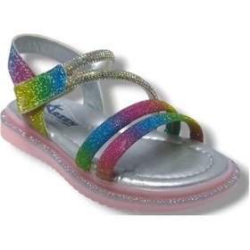 Resim Arzen Bebe 231-25 Anatomik Simli Taşlı Cırtlı Kız Çocuk Sandalet 26-30 Renkli 