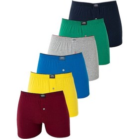 Resim Arma Yıldız 6'lı Paket Karışık Renkli Erkek Penye Havlu Bel Boxer %100 Pamuk-renkli Çok Renkli 