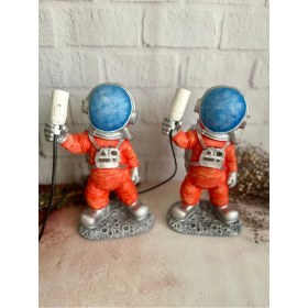 Resim Astronot Adam Lamba,abajur ,çocuk Odası Abajur,turuncu 