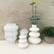 Resim 2 adet Düzensiz Vazo Silikon Kalıp DIY Vazo Süs Dekorasyon Alçı Çimento Reçine Kalıp El Sanatları Ev Dekorasyonu 