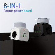 Resim Yeni 2025 model priz/şarj cihazı, üç port özelliğine sahip: 2 USB-A ve 2 USB-C, gece lambası dahil, yerleşik otomatik kısa devre koruması. Bu ürün evler, ofisler, mutfaklar, garajlar vb. için uygundur 