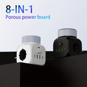 Resim Yeni 2025 model priz/şarj cihazı, üç port özelliğine sahip: 2 USB-A ve 2 USB-C, gece lambası dahil, yerleşik otomatik kısa devre koruması. Bu ürün evler, ofisler, mutfaklar, garajlar vb. için uygundur 