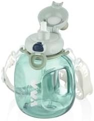 Resim TKK 1200ml Pipetli/Pipetsiz Kullanıma Uygun Taşıma Askılı Kilitlebilir Kapak Tritan Matara (Yeşil) 
