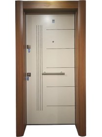 Resim Çelik Kapı Modelleri Ahşap Kaplama Düz Model Daire Kapısı Sağ 26 