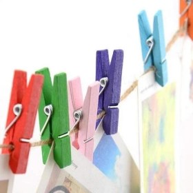Resim Anka Ahşap Renkli Mini Mandal 100 Adet 