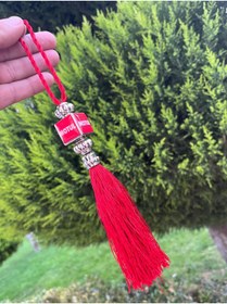 Resim CEBECİOTO Püsküllü KIRMIZI MOT Armalı Dikiz Ayna Süsü - Oto Ayna Süs - 