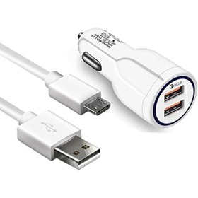 Resim teknosepetim Micro Çift Usb'li Araç Şarj Cihazı Şarj Adaptörü Ve Kablo, 2.4a - Qc 3.0 C1m Gerlax 