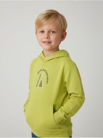 Resim Zekids Erkek Çocuk Pamuklu Neon Yeşil Baskılı Sweatshirt-16701 YESIL 