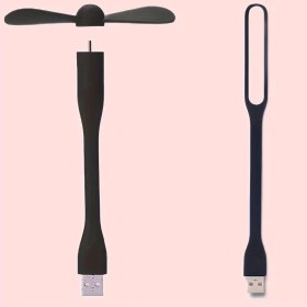 Resim Mini USB Fan Esnek Bükülebilir Soğutma Taşınabilir Fan Ve USB LED Işık Lambası Güç Bankası Ve Notebook Ve Bilgisayar Yaz Gadget'ı 
