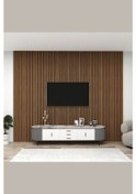 Resim Enda Home Akustik Duvar Paneli Mdf Duvar Paneli 61x278 Cm Akupanel Dekoratif Duvar Profili Ceviz 