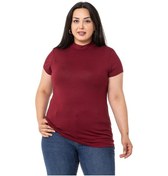 Resim Büyük Beden Yarım Balıkçı Kısa Kollu Viskon Bordo Body-bordo Bordo 