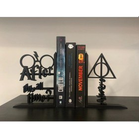 Resim Harry Potter Dekoratif Yazı Tasarımlı Plastik Kitap Tutucu Kitaplık Organizer 