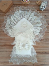 Resim Bebek Kundağı Unisex Bebek Dış Kundak Battaniyesi Hastane Çıkışı Kundak Battaniye Yenidoğan Hediye Beyaz 
