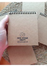 Resim 2 Adet 10 X 11 Cm Kraft Kapaklı Spiralli Notepad 40 Yaprak, 80 Sayfa Scrapbook, Bullet Journal 