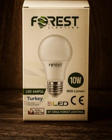 Resim Forest 2 ADET! A plus + 6500 K 10 Watt 30.000 Saat Ömürlü Enerji Tasarruflu Led Ampul 