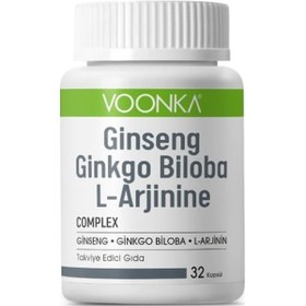 Resim Voonka Ginseng Ginkgo Biloba L-Arginine 32 Kapsül 
