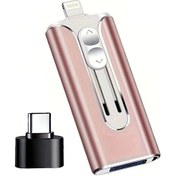 Resim Wangxi Pembe 64gb Flash Bellek 128gb Ve 64gb Yüksek Hızlı Usb 3.0 Depolama Çubuğu İphone Uyumlu Pc İpad Uyumlu Android 