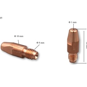 Resim Trafimet M8 1 mm Gazaltı Kaynak Kontak Memesi Alüminyum Tel Için MD0005/60 1 adet fiyatıdır 