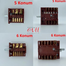 Resim Çetintaş Evii Fırın Komutatörü - Şalteri - Anahtarı 5 Konumlu 