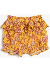 Resim Koton Şort Fırfırlı Çiçekli Beli Ve Paçaları Lastikli Pamuklu Turuncu Desenli 3smg40058aw 3SMG40058AW2D1 Turuncu 