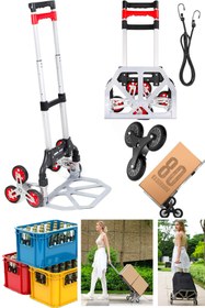 Resim stilmax 80KG Kapasiteli Merdiven Çıkabilen Taşıma Arabası - Hafif, Dayanıklı ve Pratik Koli Yük Taşıma Araba 